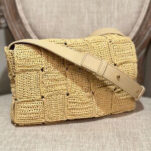 Bottega Veneta Cassette Raffia Shoulder Bag